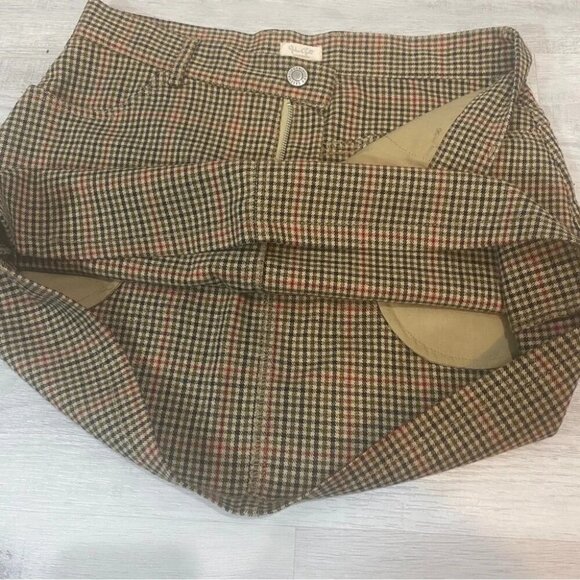 Brandy Melville California Y2K Preppy Neutral Brown Checkered Mini Skirt S - Picture 3 of 16
